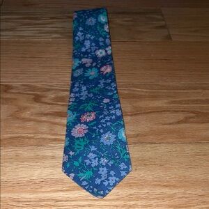Vintage liberty of London floral cotton necktie blue multi